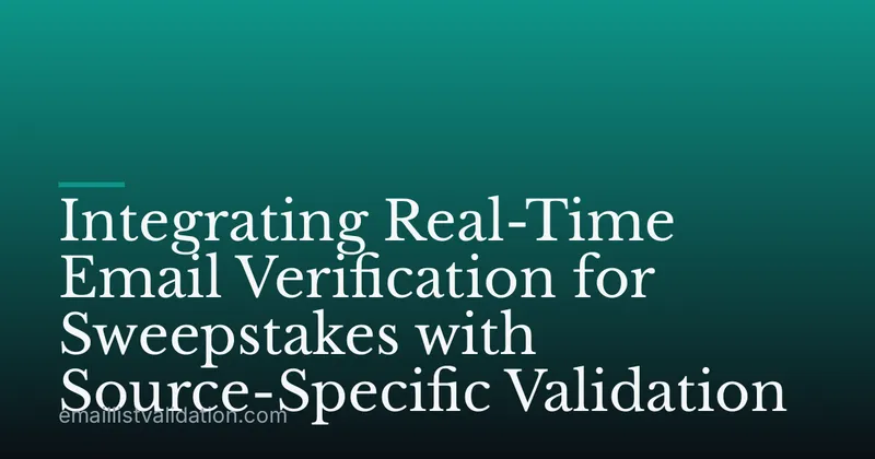 Integrating Real-Time Email Verification for Sweepstakes with Source-Specific Validation