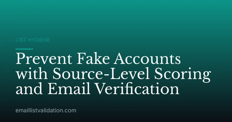 Prevent Fake Accounts with Source-Level Scoring and Email Verification