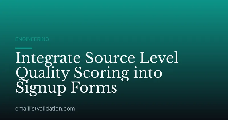 Integrate Source Level Quality Scoring into Signup Forms