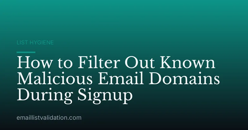 How to Filter Out Known Malicious Email Domains During Signup