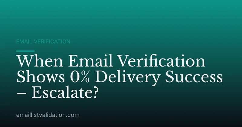 When Email Verification Shows 0% Delivery Success – Escalate?
