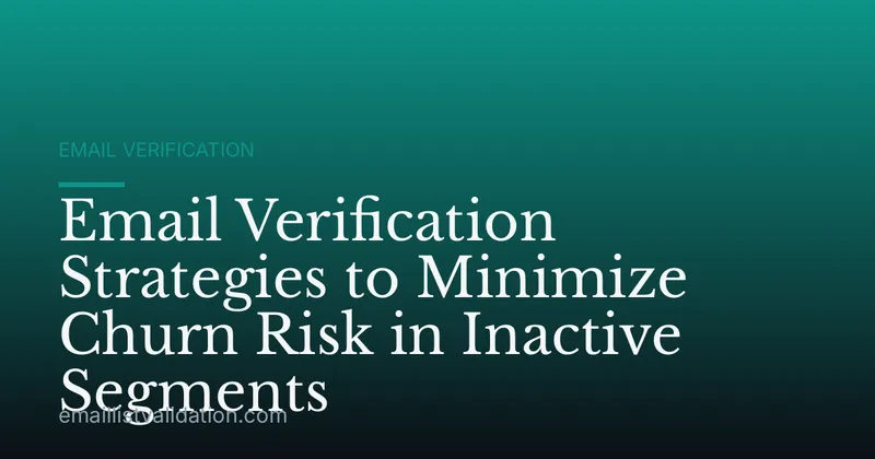 Email Verification Strategies to Minimize Churn Risk in Inactive Segments