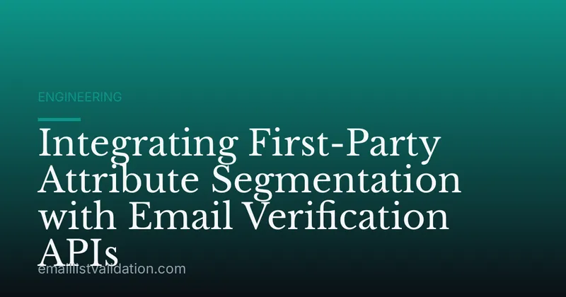 Integrating First-Party Attribute Segmentation with Email Verification APIs