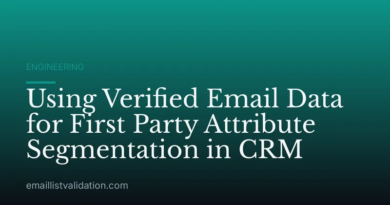 Using Verified Email Data for First Party Attribute Segmentation in CRM