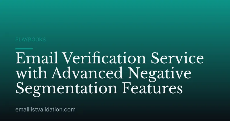 Email Verification Service with Advanced Negative Segmentation Features