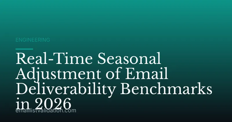 Real-Time Seasonal Adjustment of Email Deliverability Benchmarks in 2026