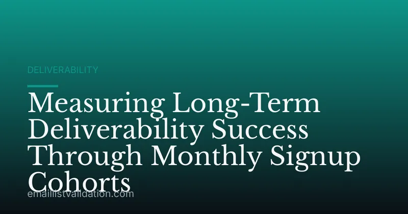 Measuring Long-Term Deliverability Success Through Monthly Signup Cohorts