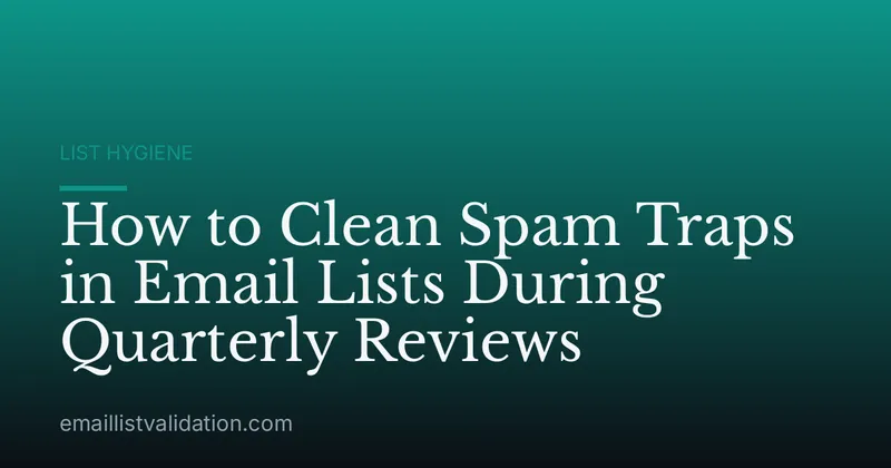 How to Clean Spam Traps in Email Lists During Quarterly Reviews