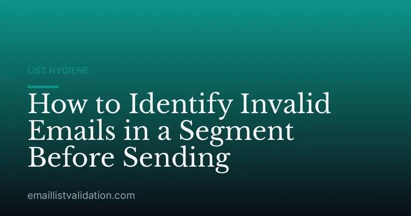 How to Identify Invalid Emails in a Segment Before Sending