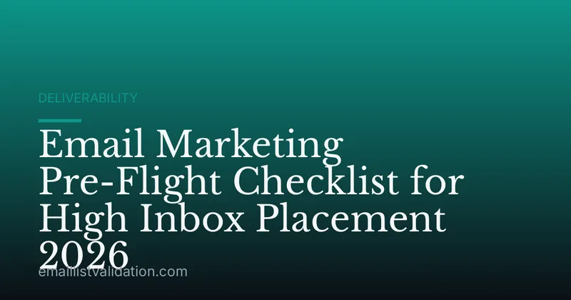 Email Marketing Pre-Flight Checklist for High Inbox Placement 2026