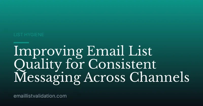 Improving Email List Quality for Consistent Messaging Across Channels
