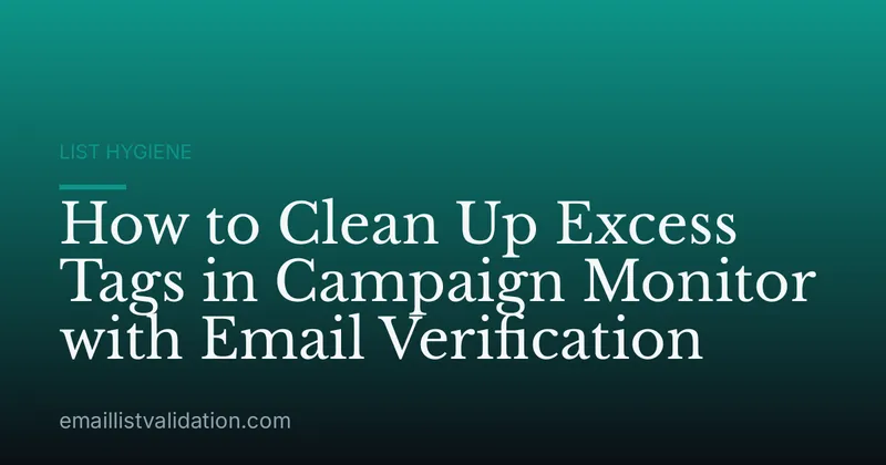 How to Clean Up Excess Tags in Campaign Monitor with Email Verification