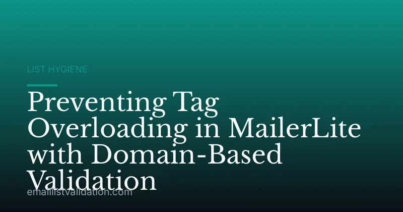 Preventing Tag Overloading in MailerLite with Domain-Based Validation