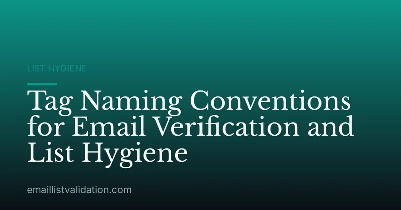 Tag Naming Conventions for Email Verification and List Hygiene