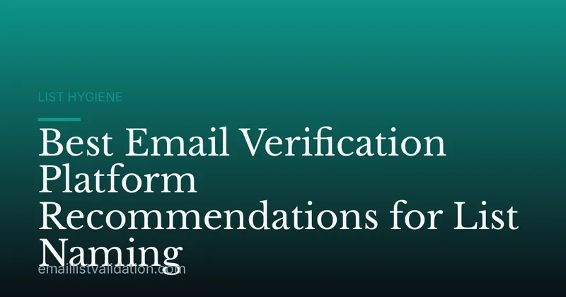 Best Email Verification Platform Recommendations for List Naming