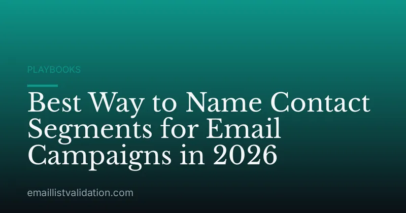 Best Way to Name Contact Segments for Email Campaigns in 2026
