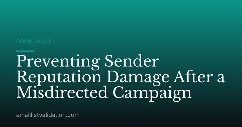 Preventing Sender Reputation Damage After a Misdirected Campaign