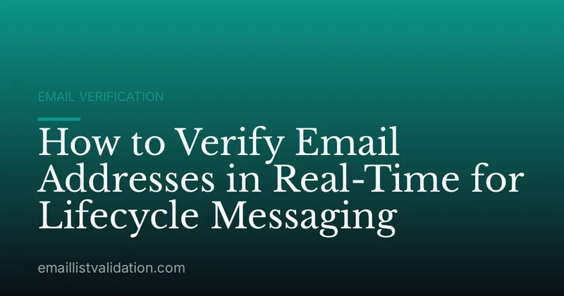 How to Verify Email Addresses in Real-Time for Lifecycle Messaging