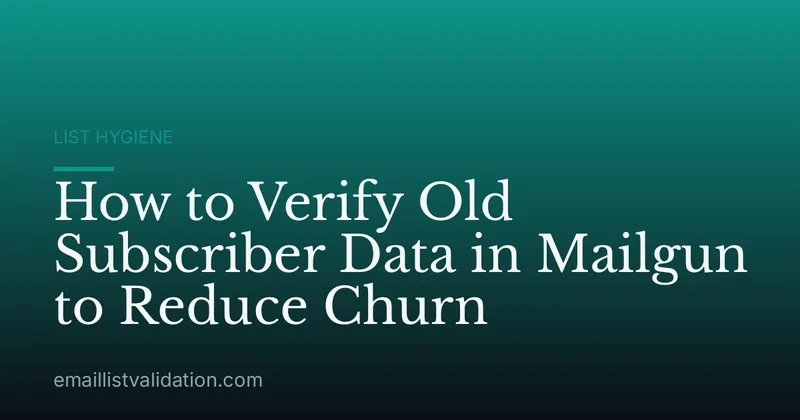 How to Verify Old Subscriber Data in Mailgun to Reduce Churn