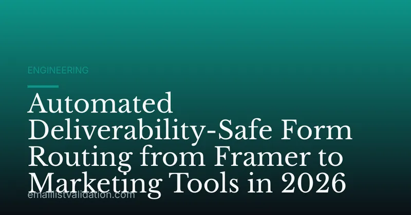 Automated Deliverability-Safe Form Routing from Framer to Marketing Tools in 2026