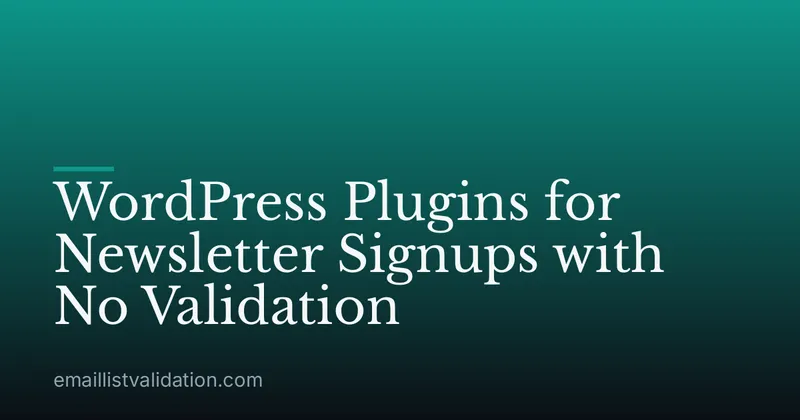 WordPress Plugins for Newsletter Signups with No Validation