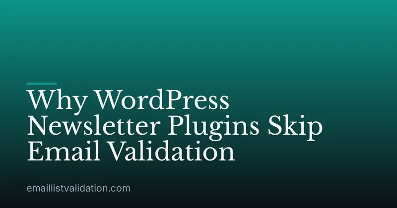 Why WordPress Newsletter Plugins Skip Email Validation