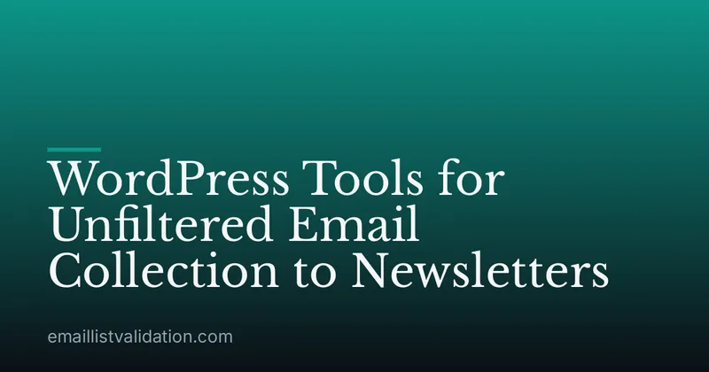 WordPress Tools for Unfiltered Email Collection to Newsletters