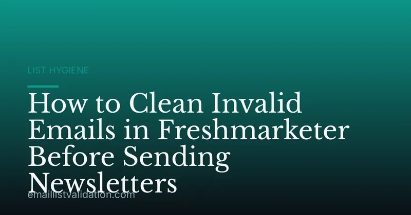 How to Clean Invalid Emails in Freshmarketer Before Sending Newsletters