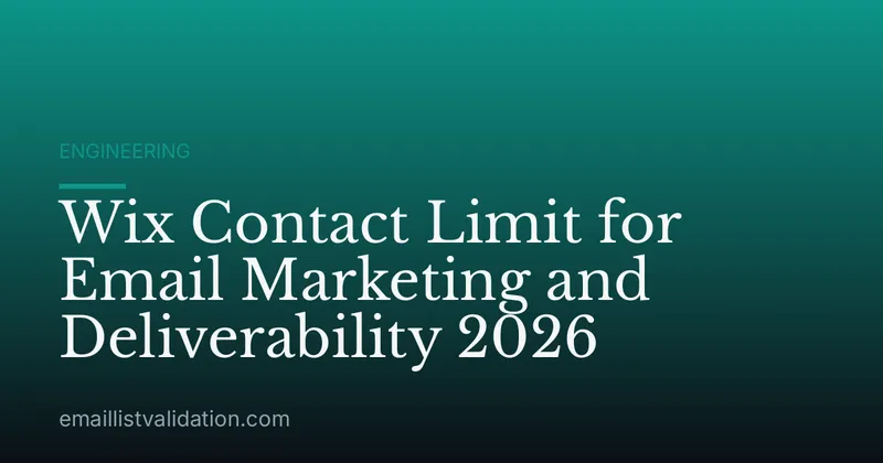 Wix Contact Limit for Email Marketing and Deliverability 2026