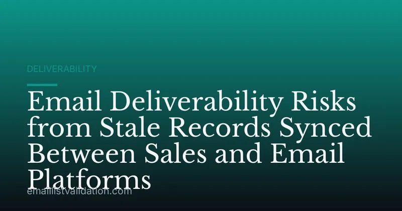 Email Deliverability Risks from Stale Records Synced Between Sales and Email Platforms