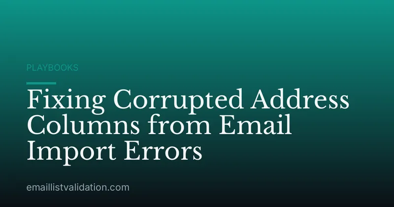 Fixing Corrupted Address Columns from Email Import Errors