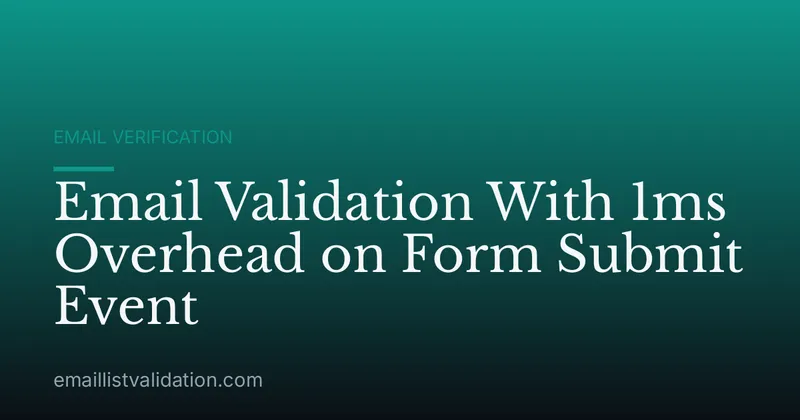 Email Validation With 1ms Overhead on Form Submit Event