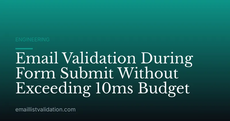 Email Validation During Form Submit Without Exceeding 10ms Budget