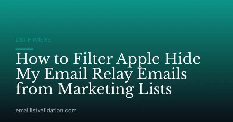 How to Filter Apple Hide My Email Relay Emails from Marketing Lists