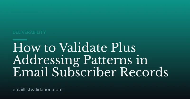 How to Validate Plus Addressing Patterns in Email Subscriber Records