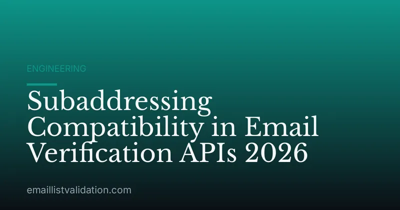 Subaddressing Compatibility in Email Verification APIs 2026