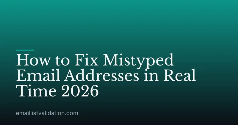 How to Fix Mistyped Email Addresses in Real Time 2026