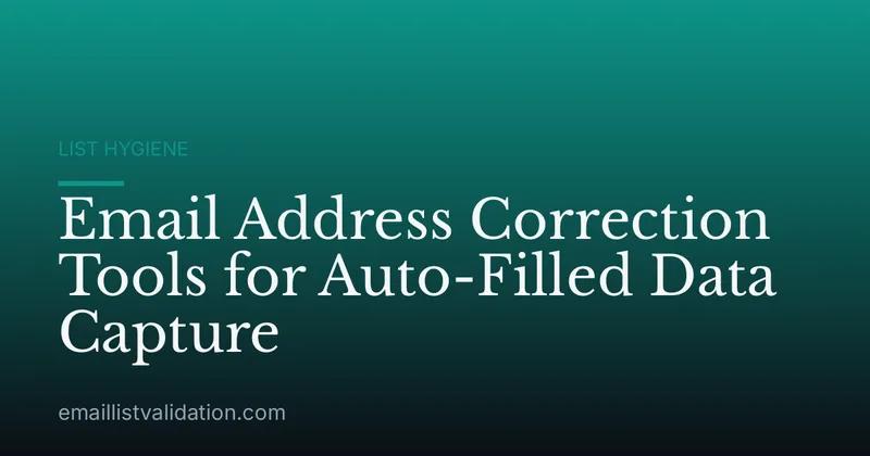 Email Address Correction Tools for Auto-Filled Data Capture