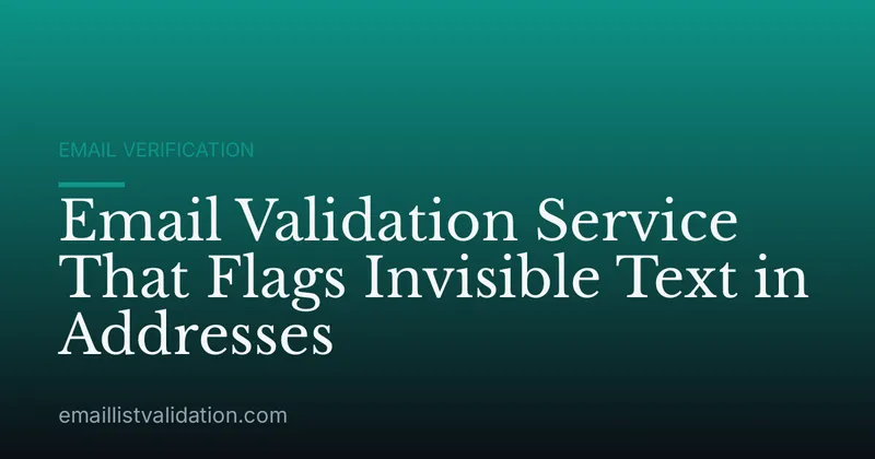 Email Validation Service That Flags Invisible Text in Addresses