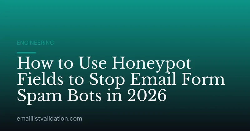 How to Use Honeypot Fields to Stop Email Form Spam Bots in 2026