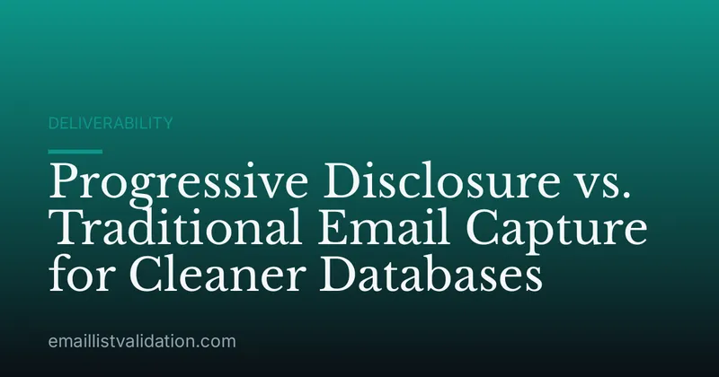 Progressive Disclosure vs. Traditional Email Capture for Cleaner Databases