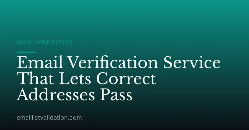 Email Verification Service That Lets Correct Addresses Pass