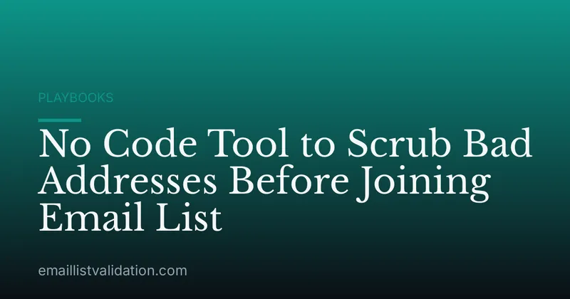 No Code Tool to Scrub Bad Addresses Before Joining Email List