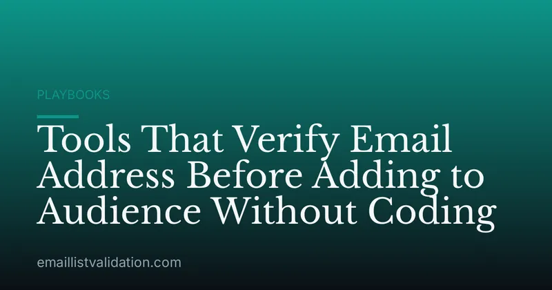 Tools That Verify Email Address Before Adding to Audience Without Coding