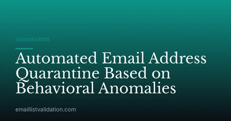 Automated Email Address Quarantine Based on Behavioral Anomalies