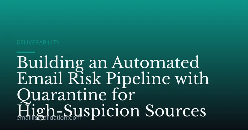 Building an Automated Email Risk Pipeline with Quarantine for High-Suspicion Sources