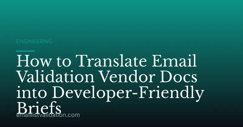 How to Translate Email Validation Vendor Docs into Developer-Friendly Briefs