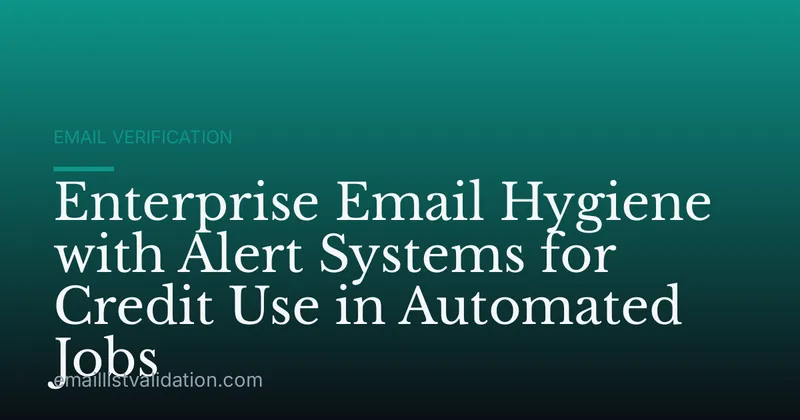 Enterprise Email Hygiene with Alert Systems for Credit Use in Automated Jobs