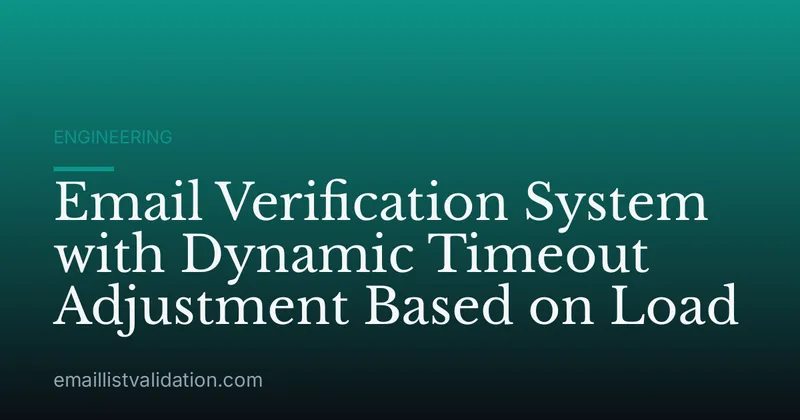Email Verification System with Dynamic Timeout Adjustment Based on Load