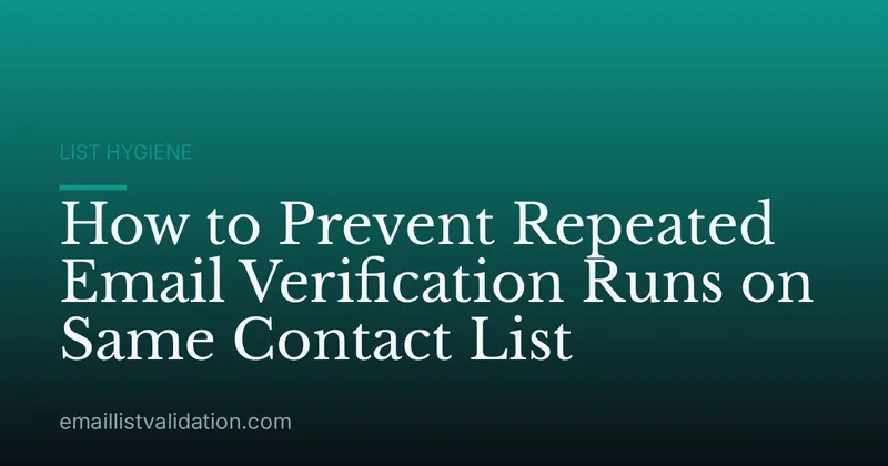 How to Prevent Repeated Email Verification Runs on Same Contact List